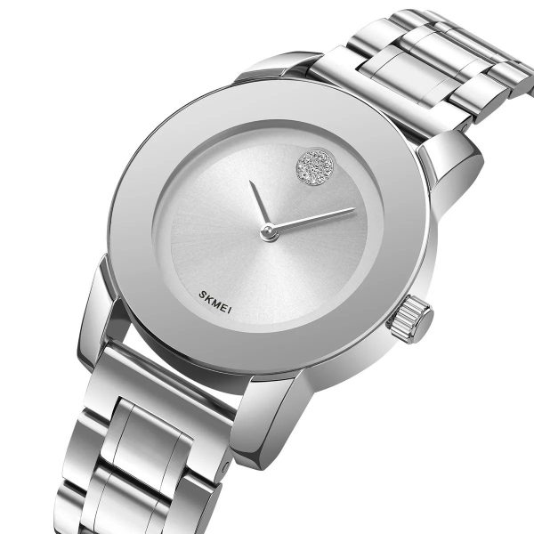 Skmei Women Minimal Quartz Timepiece – Silver