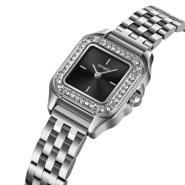 Skmei Women Stainless Steel Square Diamond