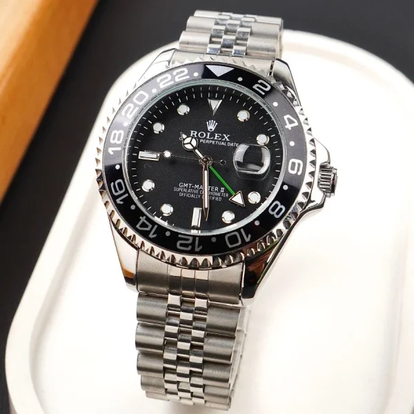 Gmt Travel Style Silver |Full Black Bezel