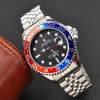 Gmt Travel Style Silver Chain | Red Blue Bezel