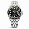 Gmt Travel Style Silver | Green Black Bezel