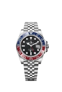 Gmt Travel Style Silver Chain | Red Blue Bezel