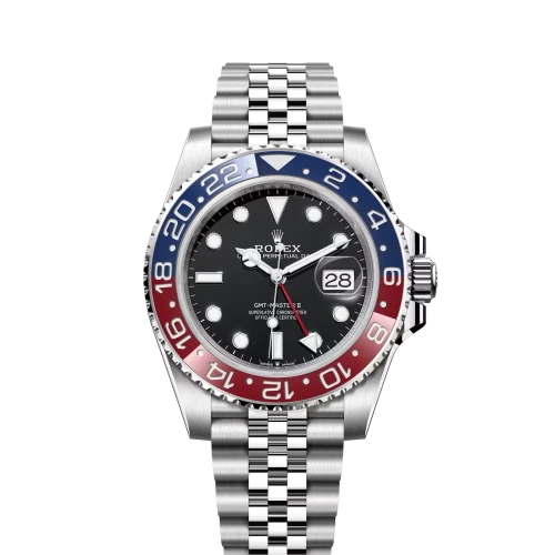 Gmt Travel Style Silver Chain | Red Blue Bezel