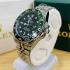 Gmt Travel Style Silver | Green Black Bezel