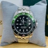 Gmt Travel Style Silver | Green Black Bezel