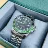 Gmt Travel Style Silver | Green Black Bezel