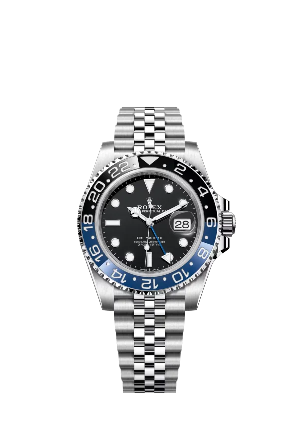 Travel Style Silver Chain | Blue Black Bezel