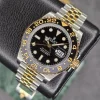 RLX GMT Luxury Watch – Gold & Silver Stainless Steel with Black Dial & Black Rotatig Bezel