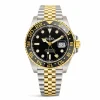 RLX GMT Luxury Watch – Gold & Silver Stainless Steel with Black Dial & Black Rotatig Bezel