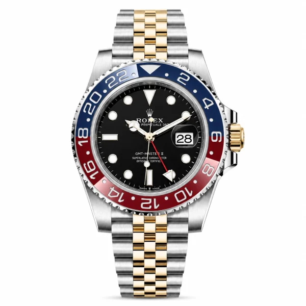 Travel Style Two Tone Red Blue Bezel Watch